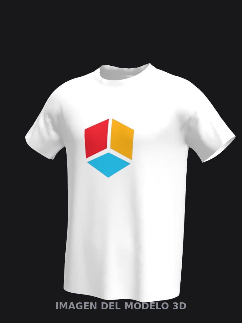 Remera blanca con un diseño de ejemplo en el pecho